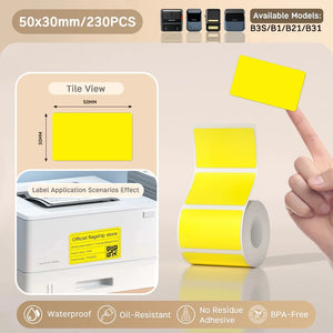 NIIMBOT B21/B203/B3S Colored Label Machine Printing Paper Self Adhesive Label Waterproof Oil Resistant Tear Resistant Label