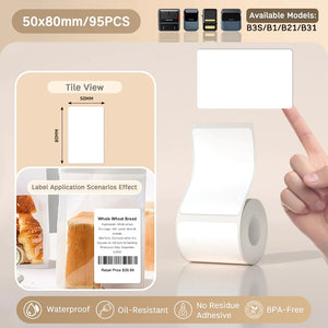 NIIMBOT B21/B203/B3S Label Machine Printing Paper Self Adhesive Label Waterproof Oil Resistant Tear Resistant Label