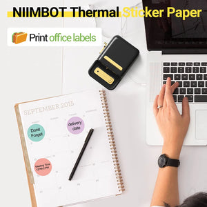 Niimbot Round White Color Label Sticker Paper Rolls for Adhesive Mini Mobile Label Maker B1 B21 Printer Different Size Papers