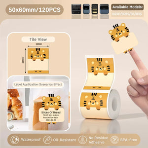 NIIMBOT B21/B203/B3S Label Machine Printing Paper Self Adhesive Label Waterproof Oil Resistant Tear Resistant Label