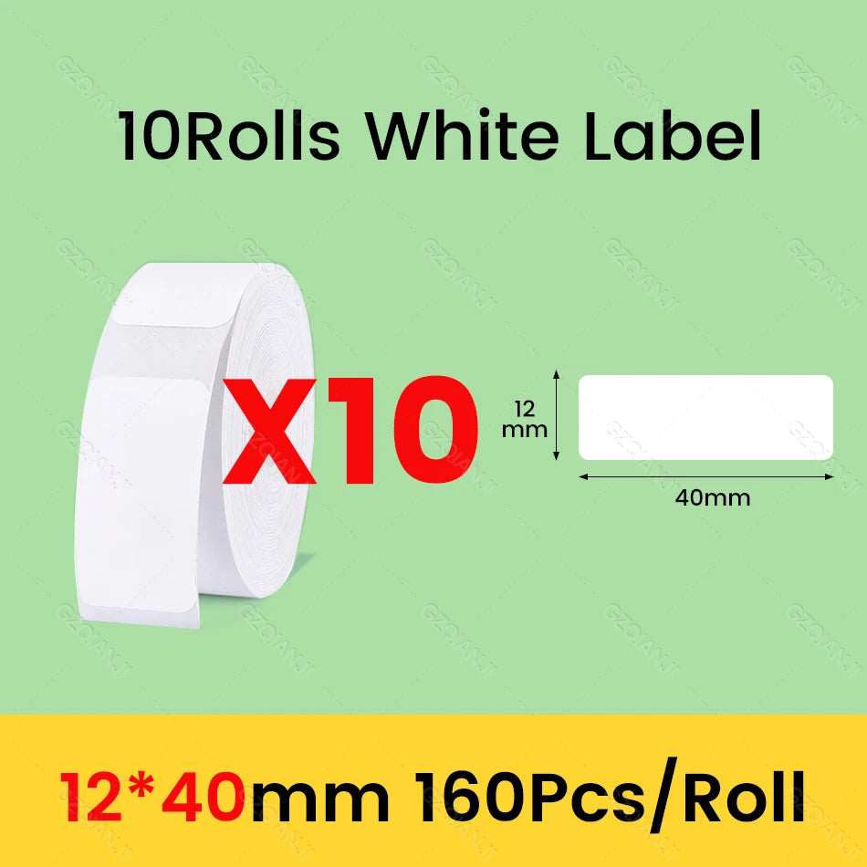 Niimbot D11 D101 D110 Offical Label Sticker Paper Rolls Various sizes of White Color Label Papers 3 5 10 Rolls for Printer USE