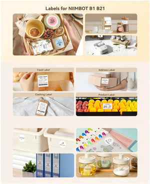 NIIMBOT B21/B203/B3S Colored Label Machine Printing Paper Self Adhesive Label Waterproof Oil Resistant Tear Resistant Label