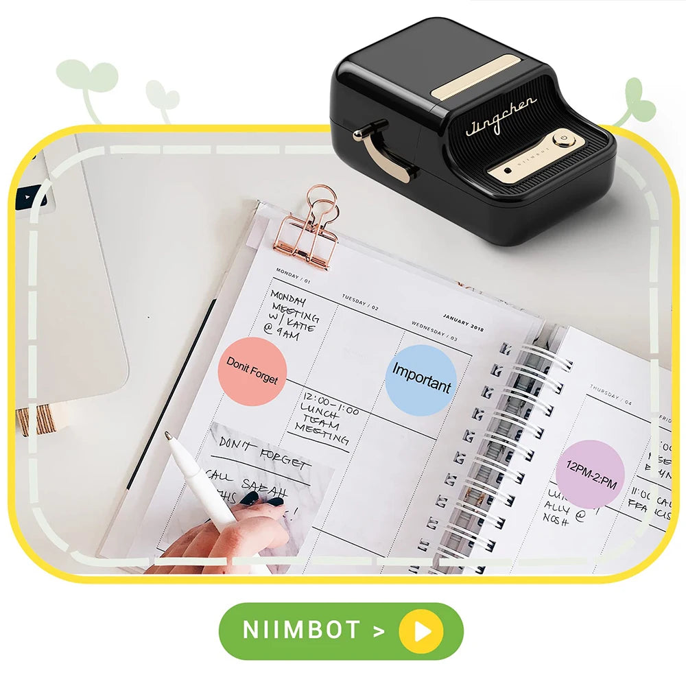 Niimbot Round White Color Label Sticker Paper Rolls for Adhesive Mini Mobile Label Maker B1 B21 Printer Different Size Papers