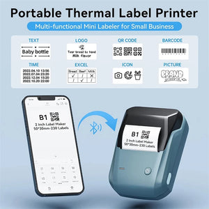 Niimbot B1 Thermal Label Printer Bluetooth Portable Pocket Label Maker Barcode QR Code Self-adhesive Sticker Labeling Machine