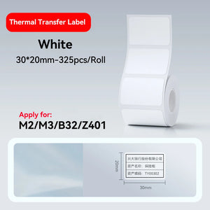 Thermal Transfer Labels for Niimbot M2/M3 Printer Thermal Transfer Ribbon Home Office 20-50mm Width Label Paper Sticker