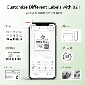 300dpi Niimbot B21 PRO Thermal Label Sticker Print Maker Bluetooth Mobile Wireless Printer for Business Home Office use 20-50mm