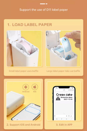 Niimbot D101 Wireless Label Printer Portable Pocket Sticker Printer Mini Bluetooth Thermal Printer Fast Printing Home Use Office