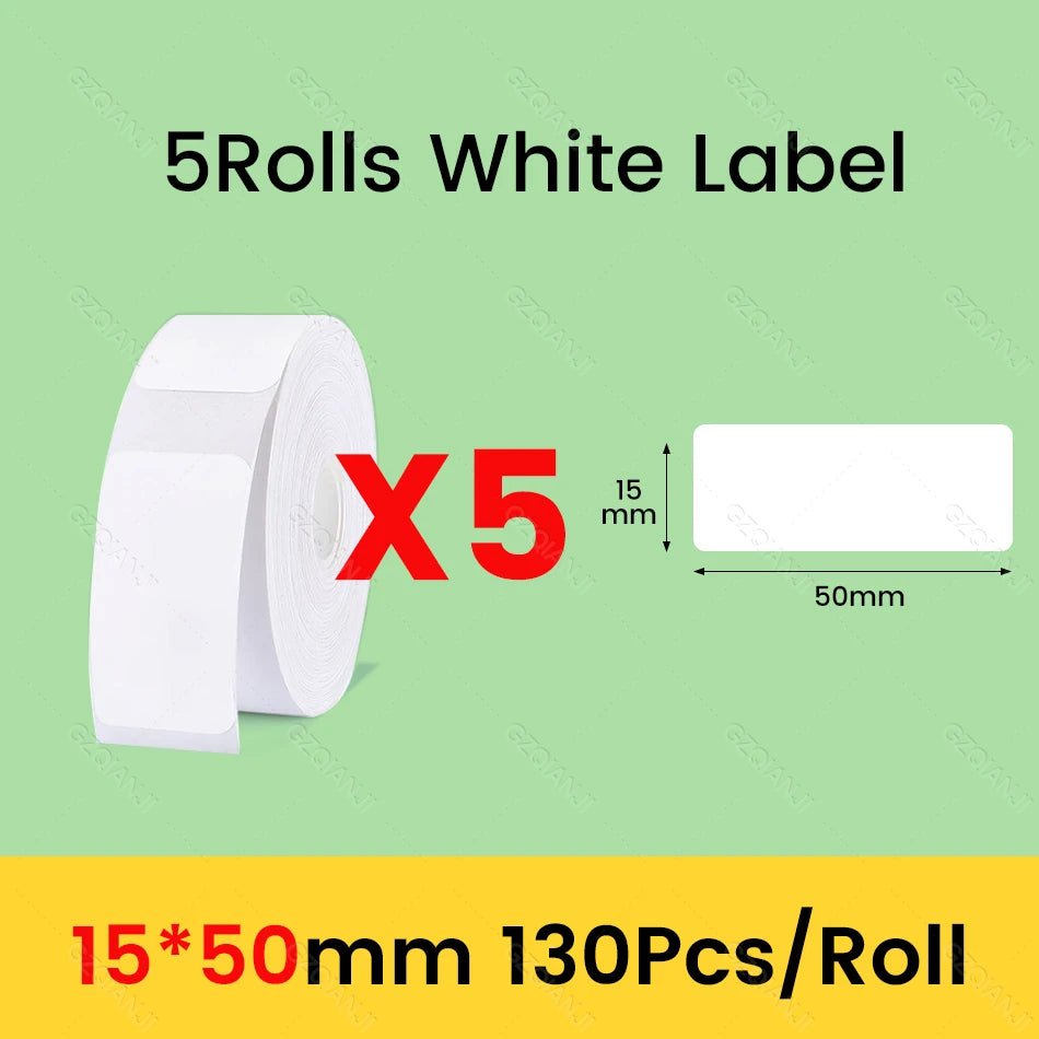 Niimbot D11 D101 D110 Offical Label Sticker Paper Rolls Various sizes of White Color Label Papers 3 5 10 Rolls for Printer USE