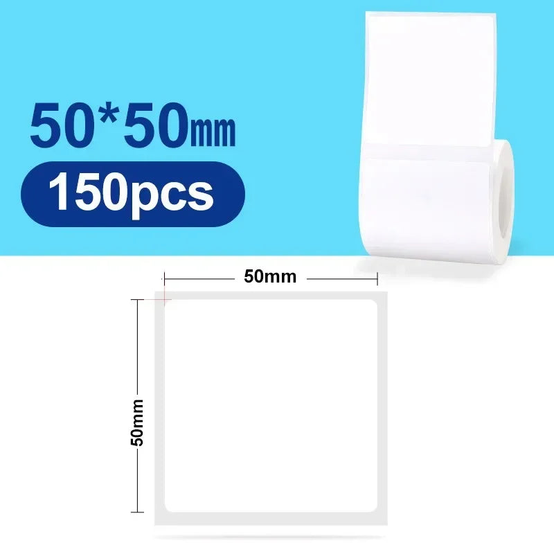 30-50mm Niimbot B21 B1 B3S Printer Label Paper Roll White Sticker Print Papers Rolls Tear-proof Water Oil-proof Adhesive