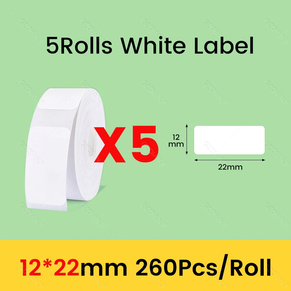 Niimbot D11 D101 D110 Offical Label Sticker Paper Rolls Various sizes of White Color Label Papers 3 5 10 Rolls for Printer USE