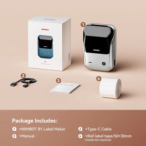 Niimbot B1 Portable Thermal Label Printer Wireless Sticker Printer For Home Adhesive Label Maker Compatible With iOS & Android