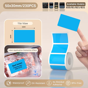 NIIMBOT B21/B203/B3S Label Machine Printing Paper Self Adhesive Label Waterproof Oil Resistant Tear Resistant Label