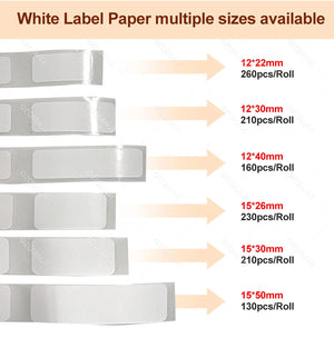 Niimbot Thermal Label White Color Paper 12-15mm Thermal Sticker Paper Roll Waterproof for official D11 D110 D11H D101 Printer