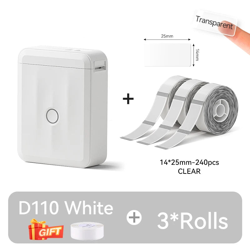 NIIMBOT D110 Upgraded Version Thermal Label Printer Mini Portable Smart Label Maker With Tape for Office Home Kitchen School