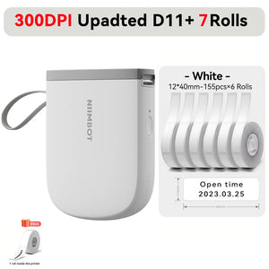 Niimbot Upgraded D11 Mini Thermal Printer 300 DPI Wireless Self-Adhesive Label Maker Inkless Pocket Barcode Name Tag  Labeller