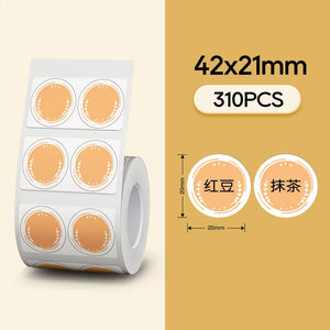 NiiMBOT White Round Color Label Sticker Self-adhesive Paper Thermal Waterproof Digital Number Cake Sealing Roll f B21 B1 Printer