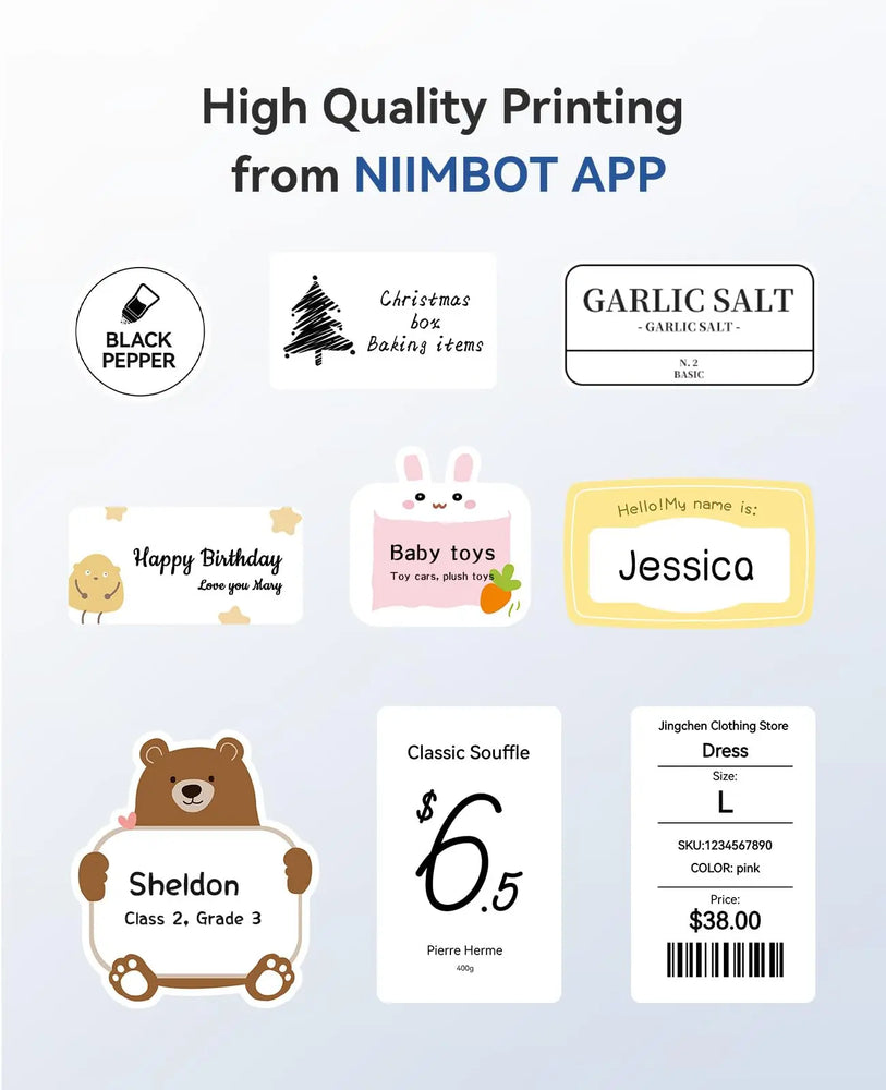 Niimbot B1 Mini Portable Thermal Printer Adhesive Label Printer Sticker Labels Labeler Bluetooth Labeling Machine Without Ink