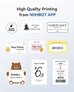 Niimbot B1 Mini Portable Thermal Printer Adhesive Label Printer Sticker Labels Labeler Bluetooth Labeling Machine Without Ink
