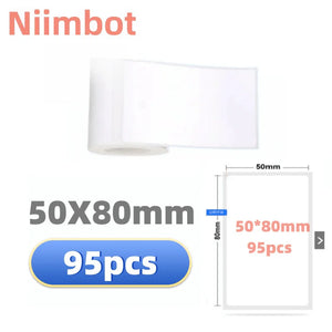 Niimbot B21/B1/B3S Thermal Label Sticker Paper Printable White 20-50mm Width Clothing Tag Commodity Price Food Self-Adhesive