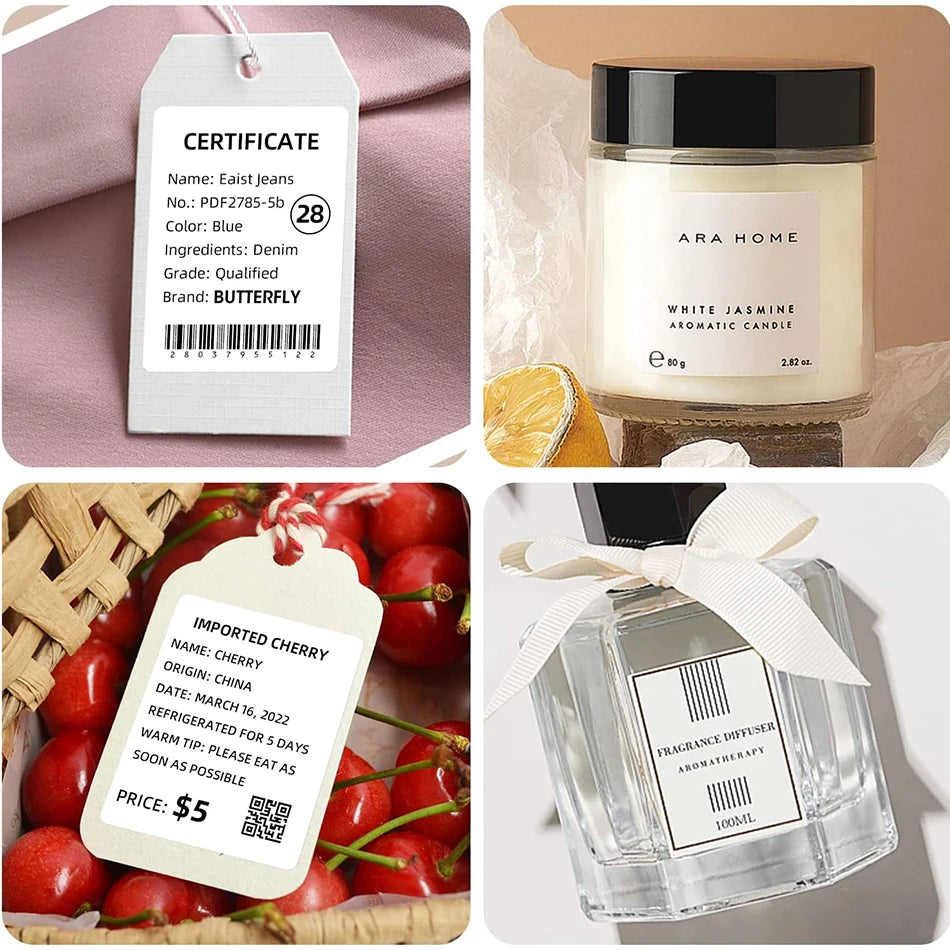 30-50mm Niimbot B21 B1 B3S Printer Label Paper Roll White Sticker Print Papers Rolls Tear-proof Water Oil-proof Adhesive