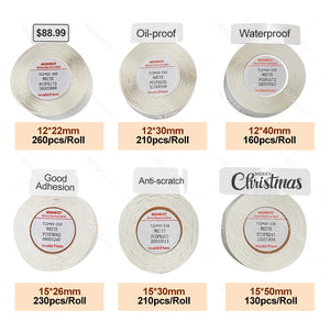 Niimbot Thermal Label White Color Paper 12-15mm Thermal Sticker Paper Roll Waterproof for official D11 D110 D11H D101 Printer