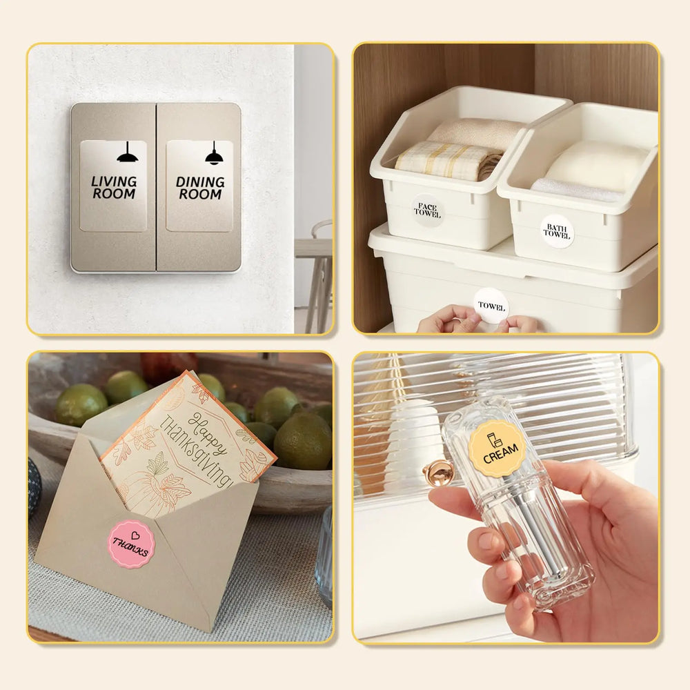 Niimbot Round White Color Label Sticker Paper Rolls for Adhesive Mini Mobile Label Maker B1 B21 Printer Different Size Papers
