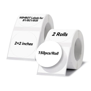 Niimbot Round White Color Label Sticker Paper Rolls for Adhesive Mini Mobile Label Maker B1 B21 Printer Different Size Papers