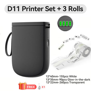Niimbot Upgraded D11 Mini Thermal Printer 300 DPI Wireless Self-Adhesive Label Maker Inkless Pocket Barcode Name Tag  Labeller