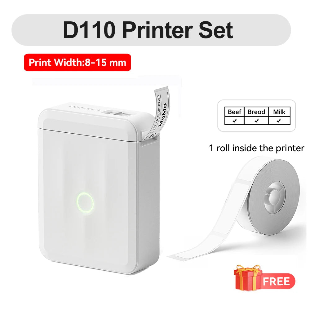 Niimbot D110 Mini Handheld Thermal Label Maker Wireless Sticker Machine Inkless Pocket with Label Sticker for Home Office
