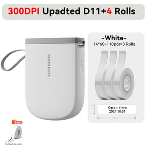 Niimbot Upgraded D11 Mini Thermal Printer 300 DPI Wireless Self-Adhesive Label Maker Inkless Pocket Barcode Name Tag  Labeller