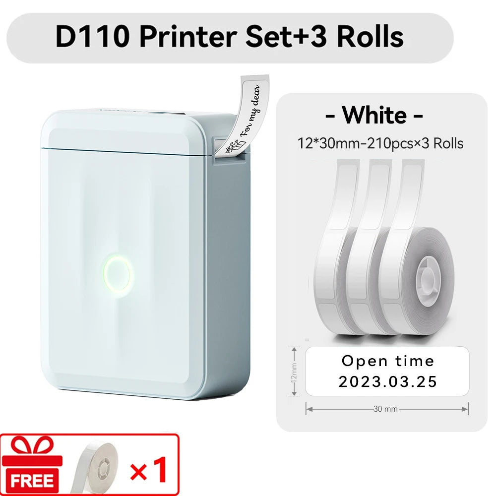 Niimbot D110 Mini Handheld Thermal Label Maker Wireless Sticker Machine Inkless Pocket with Label Sticker for Home Office