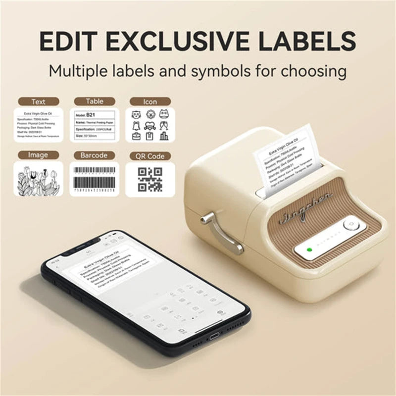 NIIMBOT B21/B1 Portable Thermal Printer 1500mAh Wireless Sticker Printer With Self-adhesive Labels For Barcode Clothing Jewelry