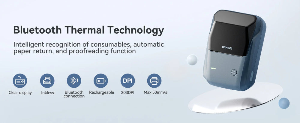Niimbot B1 Mini Portable Thermal Printer Adhesive Label Printer Sticker Labels Labeler Bluetooth Labeling Machine Without Ink
