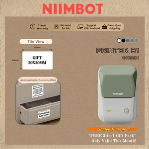 Niimbot B1 English Label Printer Portable Handheld Thermal Printer Mini Barcode QR Code Sticker Paper Color Rolls Maker Cable