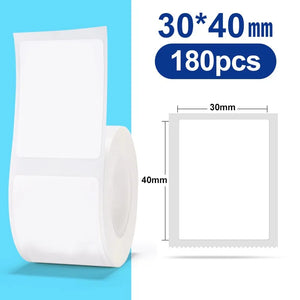 30-50mm Niimbot B21 B1 B3S Printer Label Paper Roll White Sticker Print Papers Rolls Tear-proof Water Oil-proof Adhesive