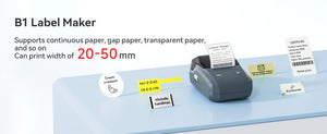 Niimbot B1 Mini Portable Thermal Printer Adhesive Label Printer Sticker Labels Labeler Bluetooth Labeling Machine Without Ink