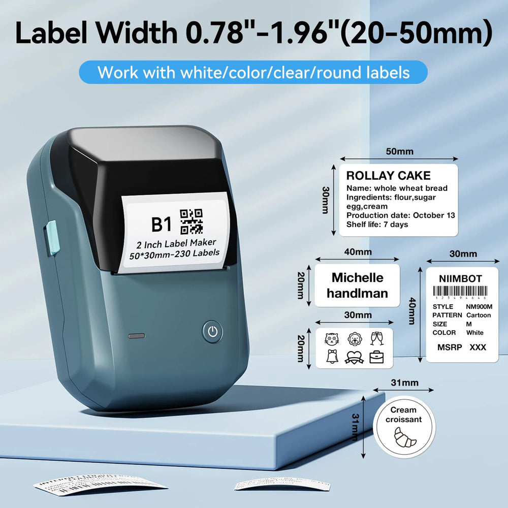 Quality product Niimbot B1 Label Printer Portable Handheld Thermal  Mini Barcode QR Code Sticker Sticky note Rolls Maker
