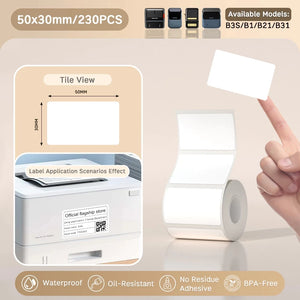 NIIMBOT B21/B203/B3S Label Machine Printing Paper Self Adhesive Label Waterproof Oil Resistant Tear Resistant Label