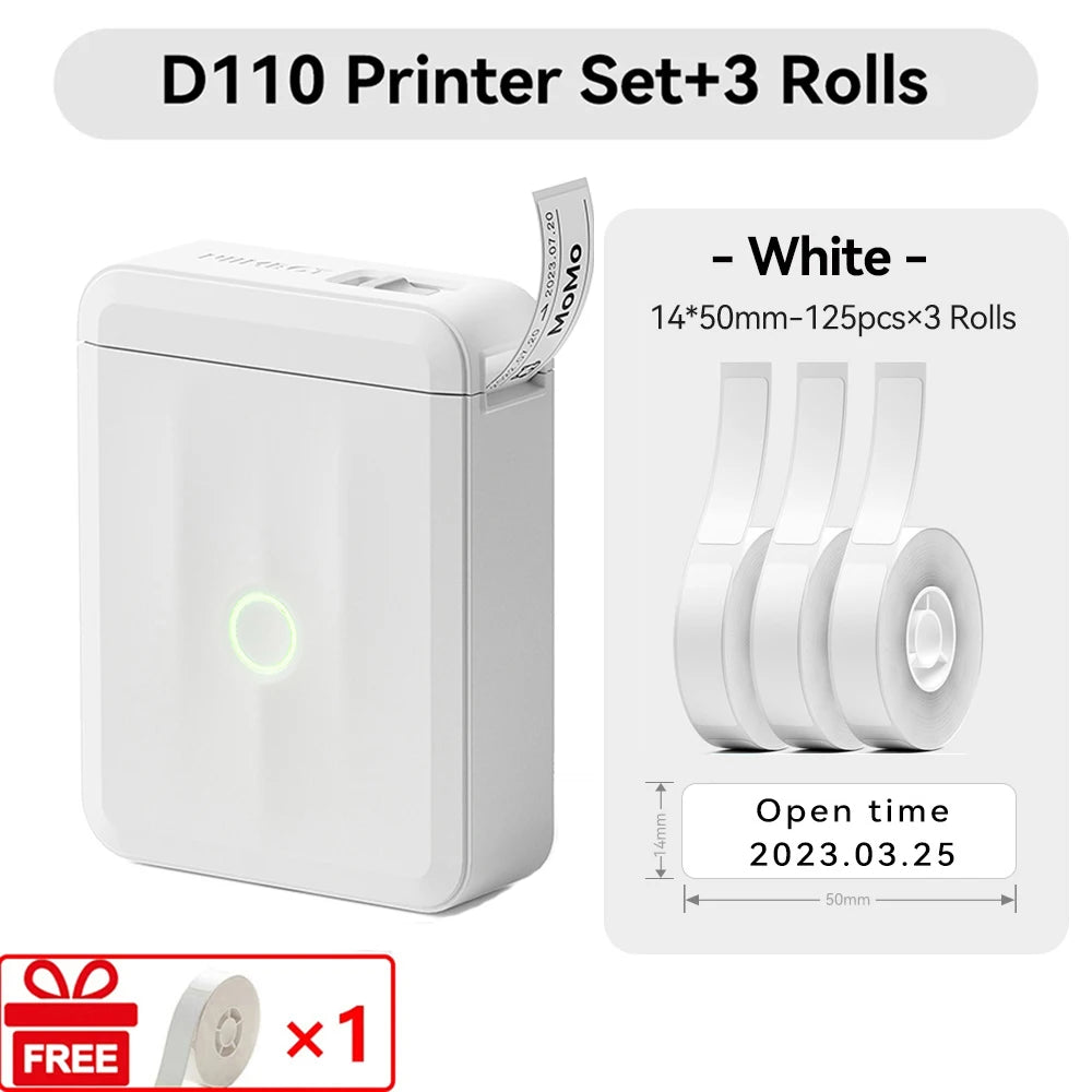 Niimbot D110 Mini Handheld Thermal Label Maker Wireless Sticker Machine Inkless Pocket with Label Sticker for Home Office