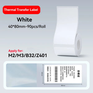 Thermal Transfer Labels for Niimbot M2/M3 Printer Thermal Transfer Ribbon Home Office 20-50mm Width Label Paper Sticker