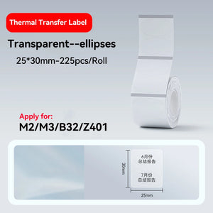 Thermal Transfer Labels for Niimbot M2/M3 Printer Thermal Transfer Ribbon Home Office 20-50mm Width Label Paper Sticker