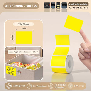 NIIMBOT B21/B203/B3S Label Machine Printing Paper Self Adhesive Label Waterproof Oil Resistant Tear Resistant Label