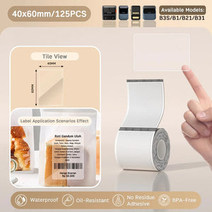 NIIMBOT B21/B203/B3S Colored Label Machine Printing Paper Self Adhesive Label Waterproof Oil Resistant Tear Resistant Label