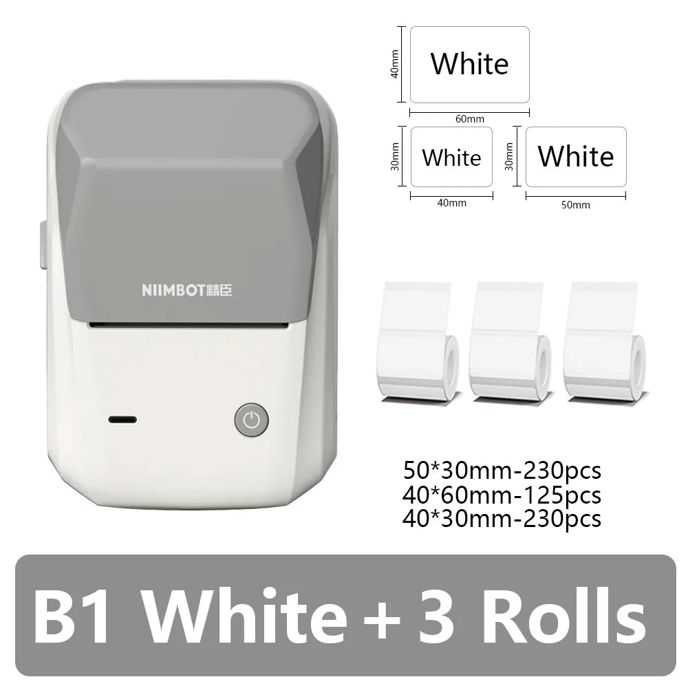 Niimbot B1 Mini Portable Thermal Printer Self-Adhesive Sticker Label Maker Pocket Printer Labeling Machine Bluetooth Niimbot B1