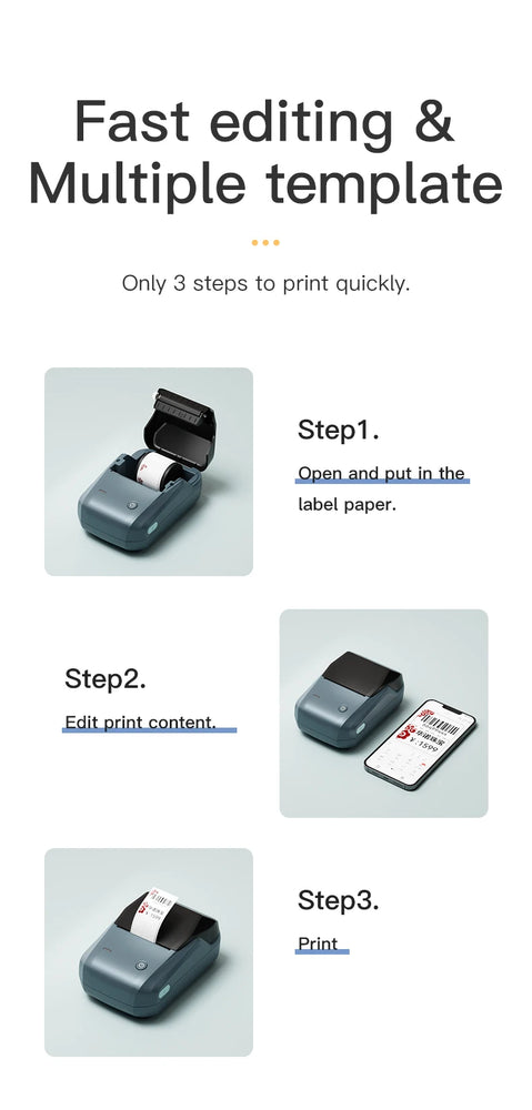 Niimbot B1 Mini Portable Thermal Printer Self-Adhesive Sticker Label Maker Pocket Printer Labeling Machine Bluetooth Niimbot B1