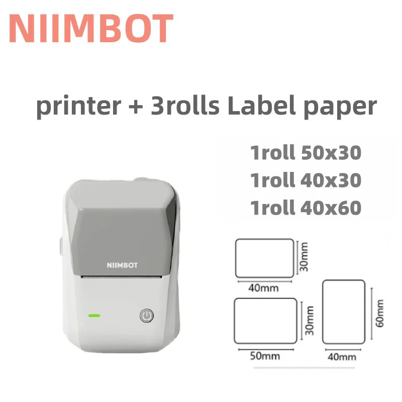 Quality product Niimbot B1 Label Printer Portable Handheld Thermal  Mini Barcode QR Code Sticker Sticky note Rolls Maker