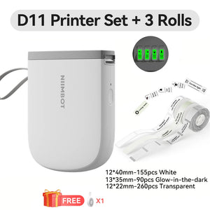 Niimbot Upgraded D11 Mini Thermal Printer 300 DPI Wireless Self-Adhesive Label Maker Inkless Pocket Barcode Name Tag  Labeller