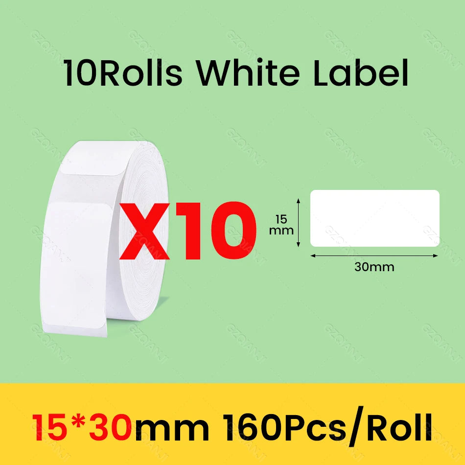 Niimbot D11 D101 D110 Offical Label Sticker Paper Rolls Various sizes of White Color Label Papers 3 5 10 Rolls for Printer USE