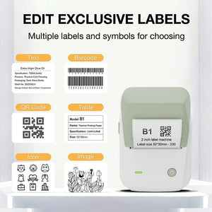 Quality product Niimbot B1 Label Printer Portable Handheld Thermal  Mini Barcode QR Code Sticker Sticky note Rolls Maker