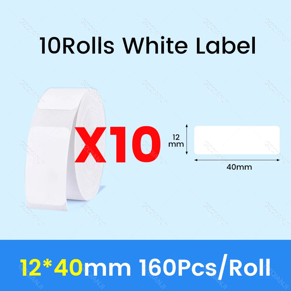 NiiMBOT D101 D11 D110 Label Thermal Sticker White Adhesive Paper Waterproof 3/5/10 Rolls Papers Cheapest official for Printer